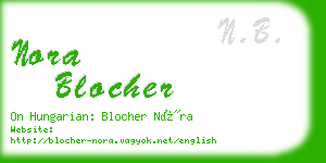 nora blocher business card